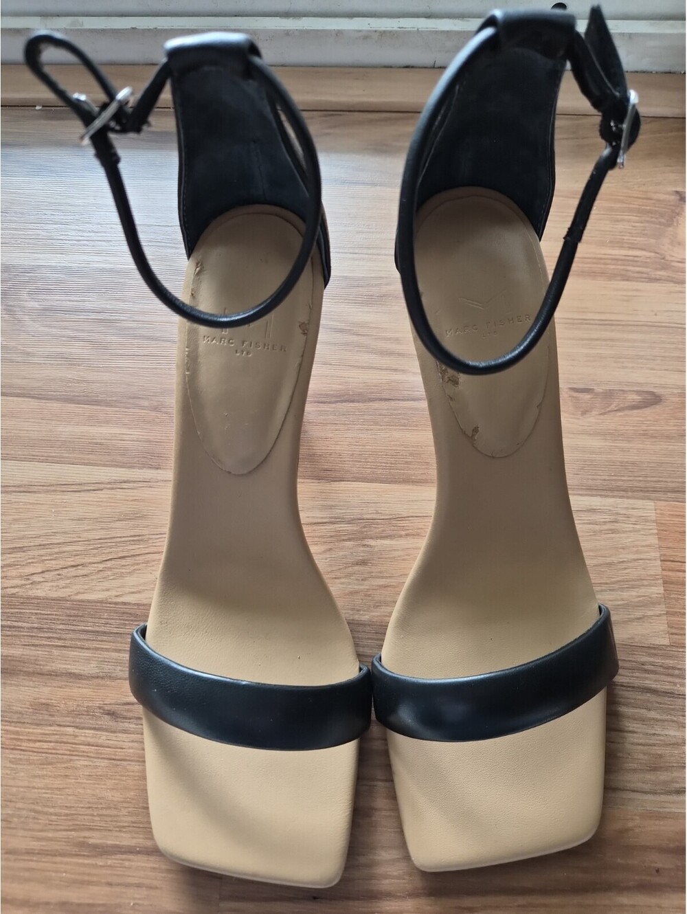 Marc Fisher Ltd Derine Black Ankle Strap Heels Women’s 10M